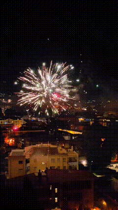 烟花新年祝福烟花爆竹过年气氛
