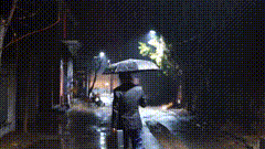 素材雨夜愿你天黑有灯下雨有伞