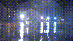 雨夜车流灯光唯美素材