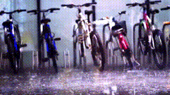 雨天单车唯美素材下雨天视频素材