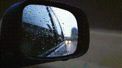 雨天后视镜唯美素材