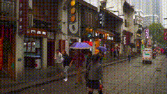 雨天街道唯美视频素材