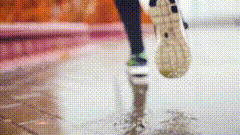 雨天跑步唯美素材特效