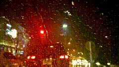 雨天路灯光唯美素材
