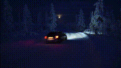 雪夜唯美视频素材月亮车流