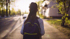 上学路上唯美视频素材