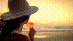 唯美背影视频素材情绪短片海边红酒