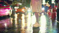 城市夜晚街道拍出电影感原创摄影雨天