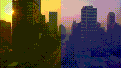 城市的夕阳唯美视频素材