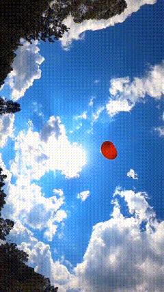 天空唯美素材蓝天白云气球视频素材