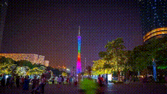广州夜景唯美素材