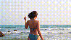 摄影海滩美女海边拍照完美身材沙滩