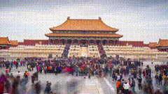 故宫人流唯美视频素材北京首都国庆素材