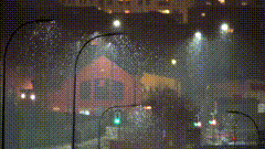 晚上下雪的雪景视频素材