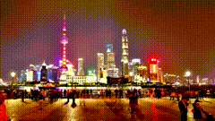晚地标建筑上海