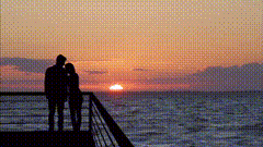 晚霞夕阳下的背影落日余晖映晚霞一抹夕阳美如画素材库