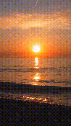 沉溺于橘色的海日落海边日落一起看海