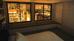 深夜窗户夜景视频素材夜景