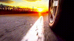 车轮胎唯美素材特效夕阳视频素材