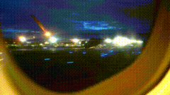 飞机起飞窗外夜景唯美视频素材