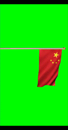 五星红旗迎风飘扬绿布抠像素材背景素材7220