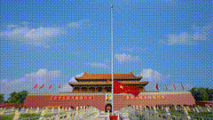 升国旗五星红旗迎风飘扬北京天安门升旗