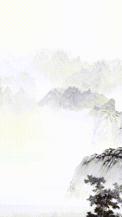 古风国风古韵水墨画下雪了冬梅鹤舞