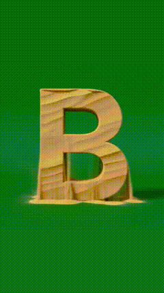 字母B动画形成从沙子绿幕素材绿幕特效素材