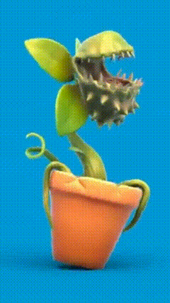 怪物植物绿幕素材绿布抠像素材