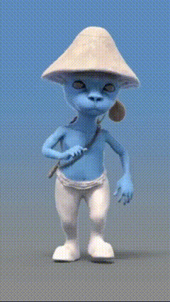 蓝精灵猫绿幕素材绿布抠像素材