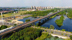 视频素材繁华都市列车高清素材，当火车开入这座陌生的城