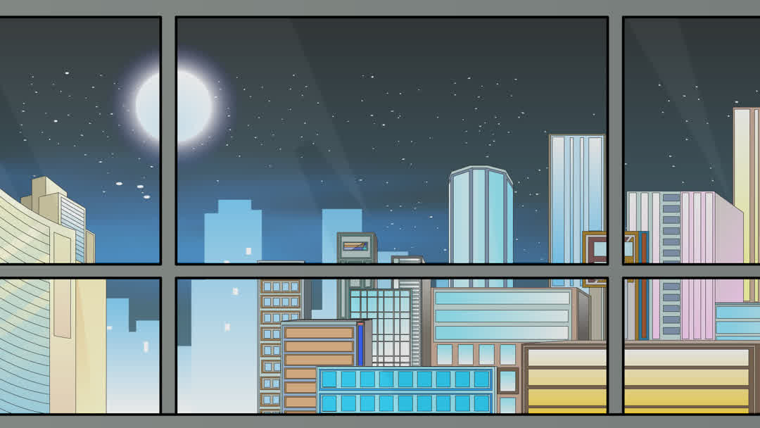 大厦窗外景2